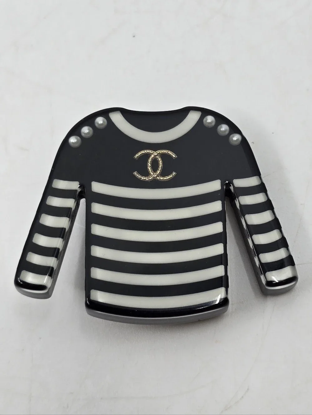 Chanel 18A Striped Shirt Brooch